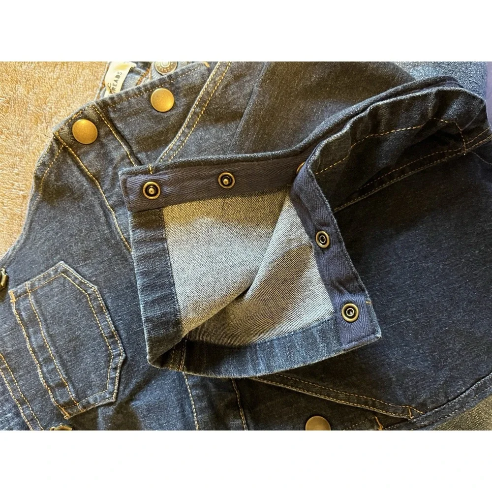 Hanna Andersson Dark Wash Denim‎ Jean Overalls Toddler 18/24 Months 80cm